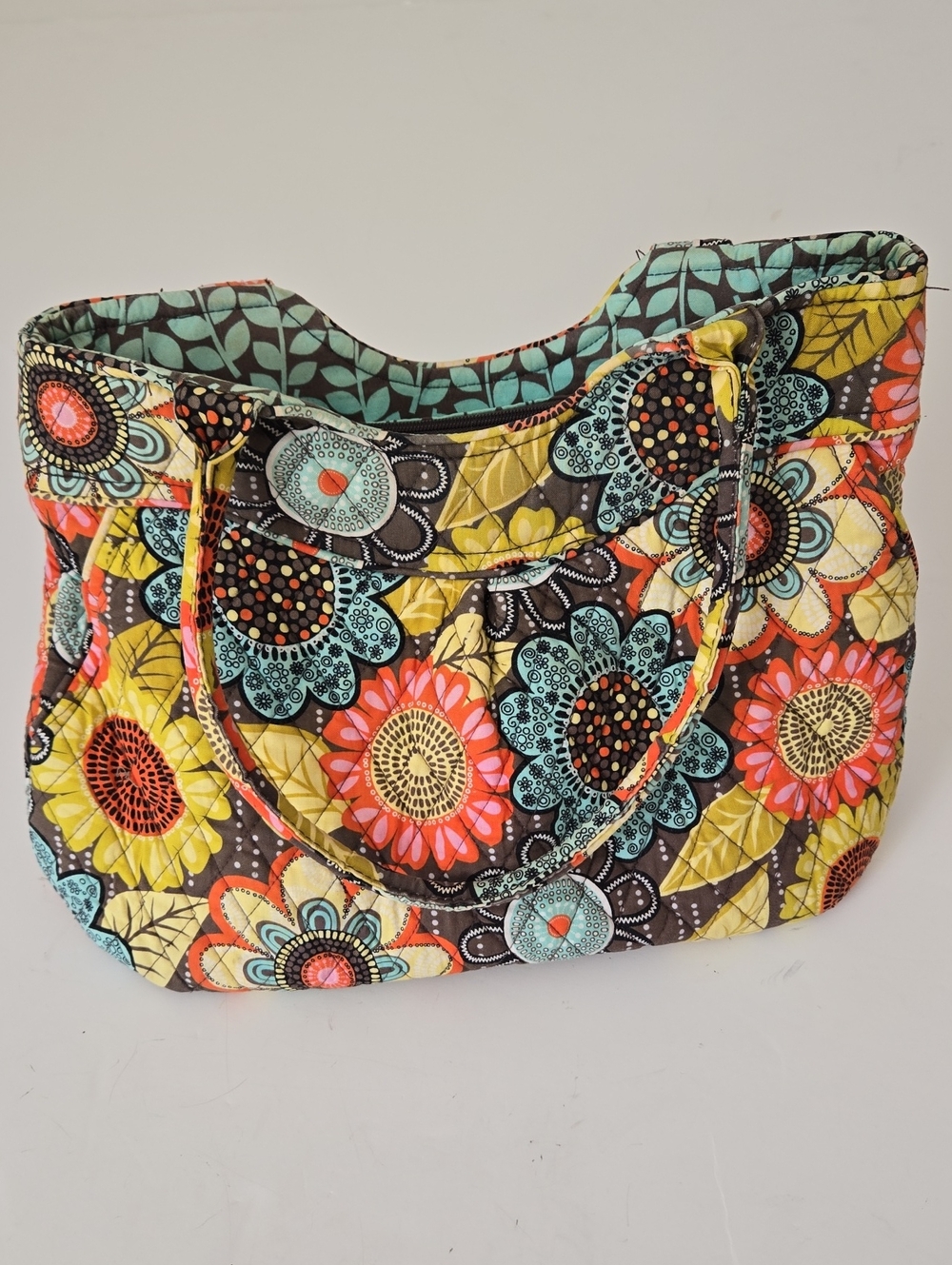 Vera Bradley Pleated Shoulder Bag Flower Shower